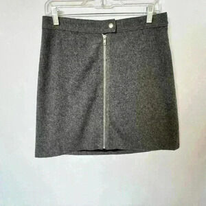 Madewell Wool A-Line Zip-Up Mini Skirt
